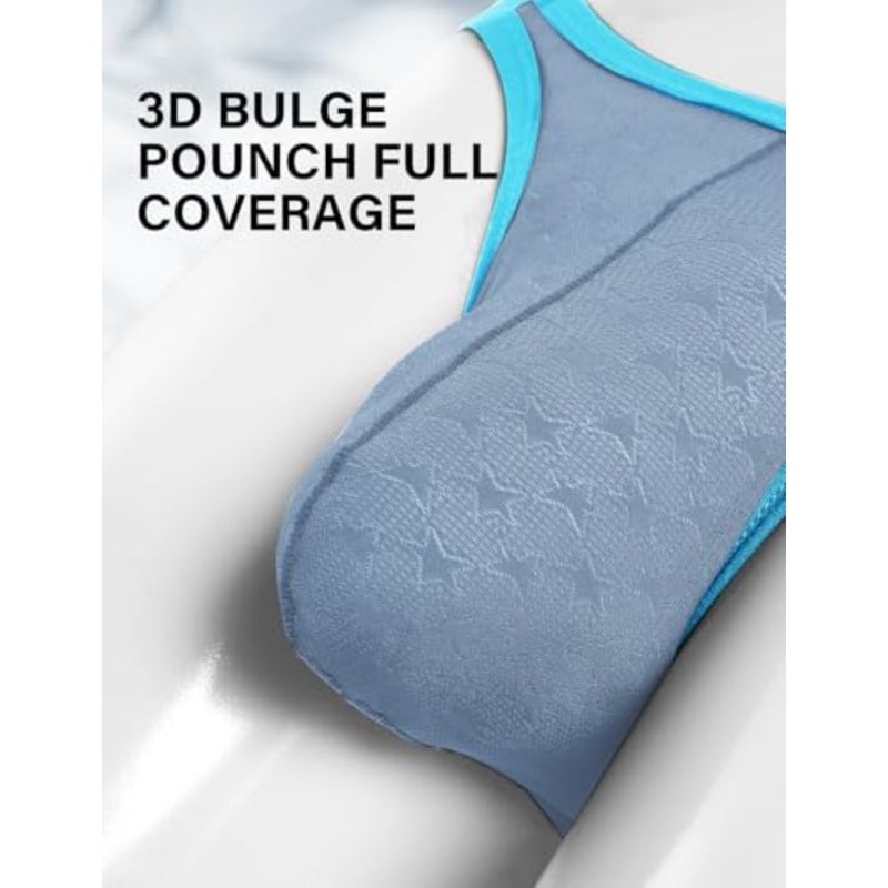 Casey Kevin Men's Sexy Breathable Mesh G-Strings Thong Bulge Pouch Tagless Underwear, 4 Pack-Mutilcolor - Image 4