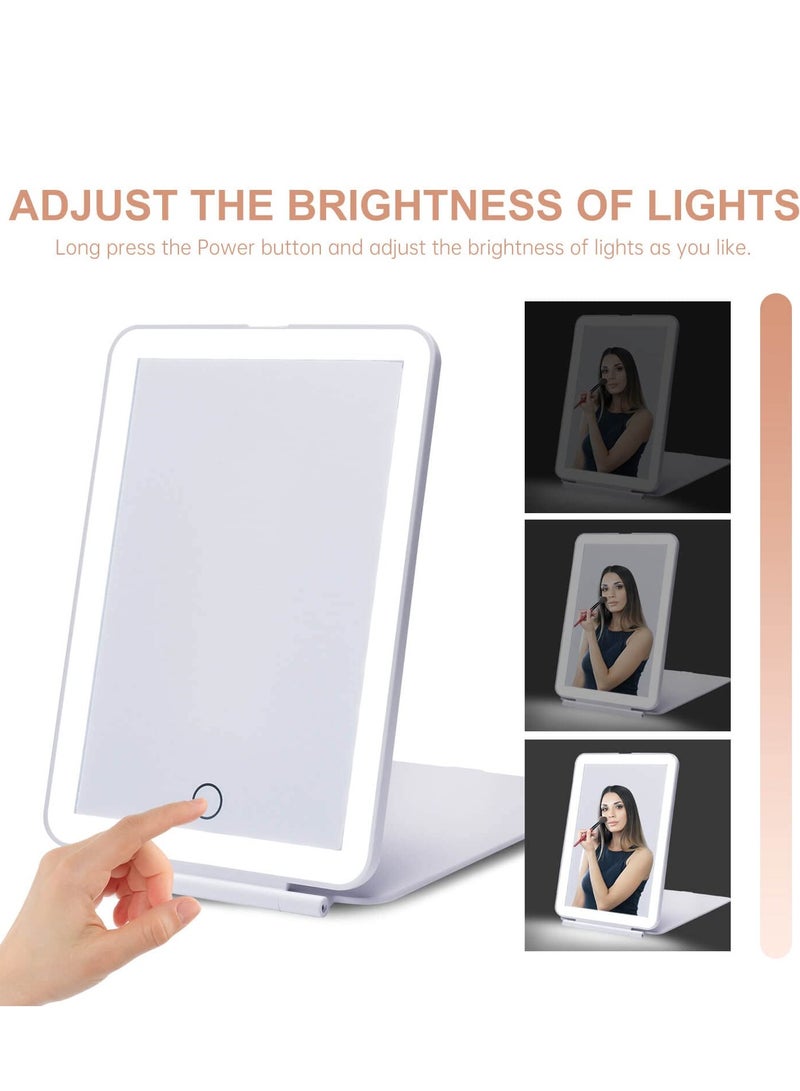 SOLARAE 5x7 Inch LED Foldable Travel Makeup Mirror - Compact and Portable Design for On-the-Go Beauty, Perfect for Makeup Application and Touch-Ups Anywhere! - Image 5