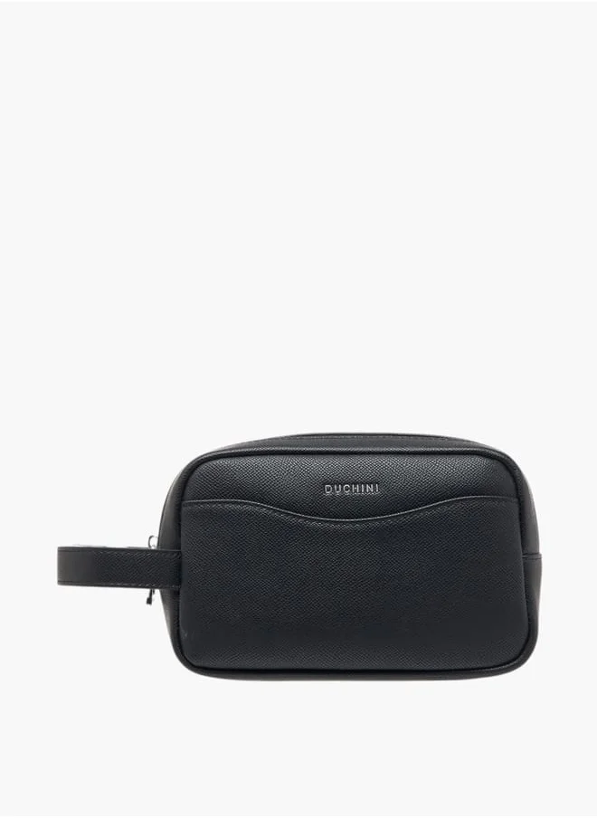 دوتشيني Men Textured Pouch with Zip Closure