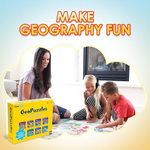 GeoToys GeoPuzzle CountryShaped Jigsaw Puzzles Set of 7 in One Box Geography Puzzle Map Puzzle Jigsaw Puzzles for Kids Ages 4 Years Old Stocking Stuffers for Kids - Image 5