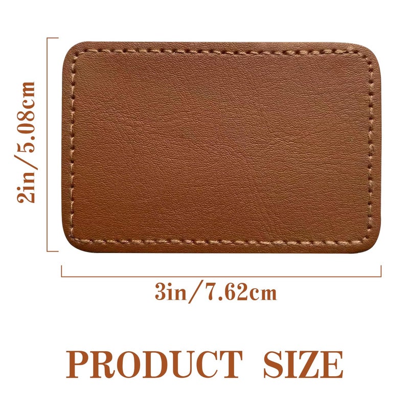 Twig Leather Hat Patches for Laser Engraving with Heat Press Adhesive Backing Iron-on Laserable Engraver Leatherette Patches,Engravable Faux Leather Material/Accessories(Rectangle/Brown/3 inÃ—2 In/30 Pcs) - Image 2