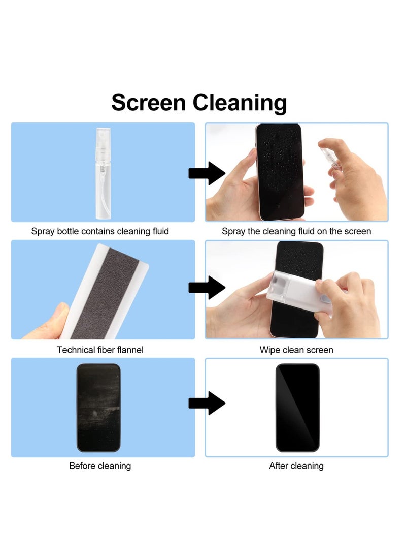 Laptop Cleaner, 7 in 1 Keyboard Cleaner Set, Computer MacBook Earphone Cleaning Kit, Tablet and Screen Dust Brush Including Soft Sweep, Swipe, 3 in 1 Airpod Cleaner Pen, Key Puller and Spray Bottle