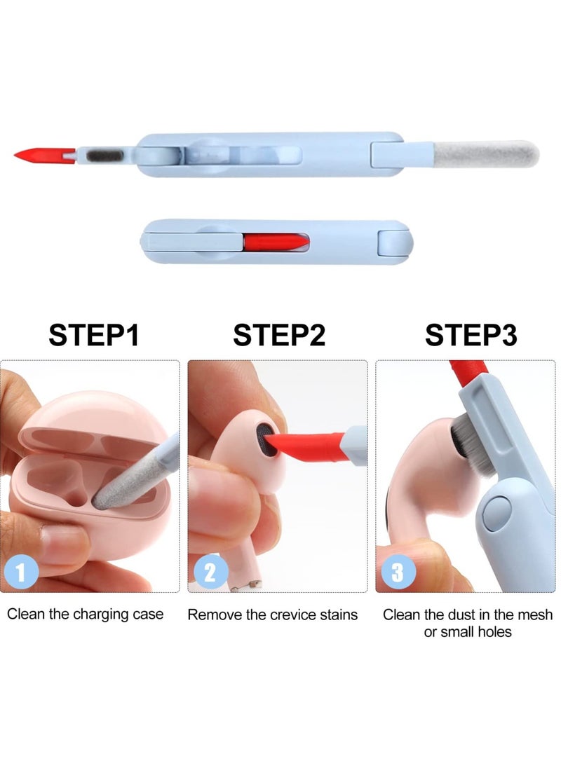 Laptop Cleaner, 7 in 1 Keyboard Cleaner Set, Computer MacBook Earphone Cleaning Kit, Tablet and Screen Dust Brush Including Soft Sweep, Swipe, 3 in 1 Airpod Cleaner Pen, Key Puller and Spray Bottle