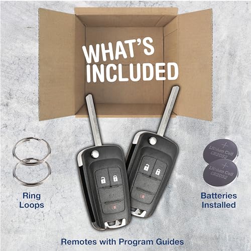 KeylessOption 2X KeylessOption Key Fob Replacement for 2010 2011 2012 2013 2014 2015 2016 2017 2018 2019 Chevrolet Chevy GMC Buick Remote, 3-Button OHT01060512, Self Programming - Image 2