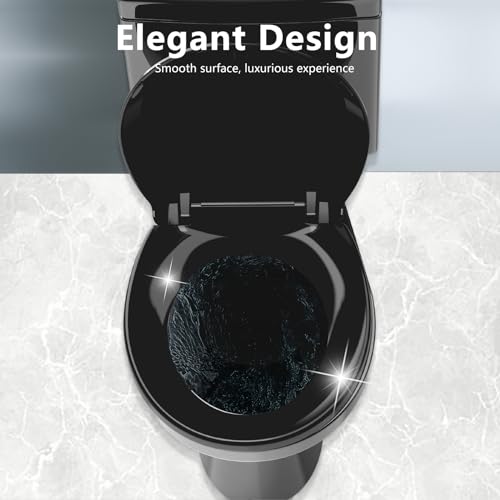 Aünsffer Toilet Seat Black, Toilet Seat Round 16.5 inch Soft Close Quiet, No Slam, Premium PP Material Easy Clean, B2B Available, Black - Image 3