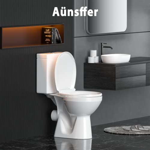 Aünsffer Toilet Seat Black, Toilet Seat Round 16.5 inch Soft Close Quiet, No Slam, Premium PP Material Easy Clean, B2B Available, Black - Image 5