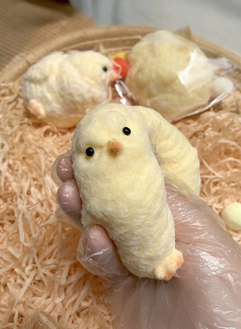 Handmade Ultra-Soft Chick Squeeze Toy - Squishy Rubber Chicken Stress Relief, Perfect for Desk Decoration & Relaxation, Ideal for Students, Office Workers, and Home Decor - Image 2
