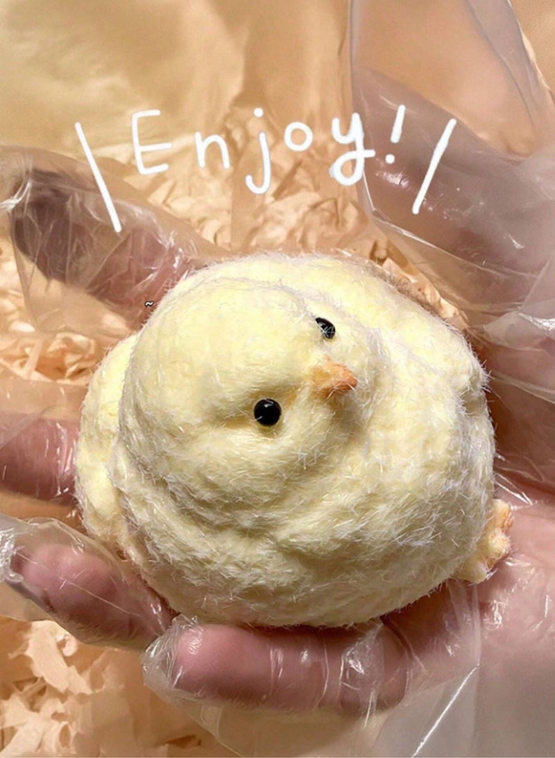 Handmade Ultra-Soft Chick Squeeze Toy - Squishy Rubber Chicken Stress Relief, Perfect for Desk Decoration & Relaxation, Ideal for Students, Office Workers, and Home Decor - Image 1