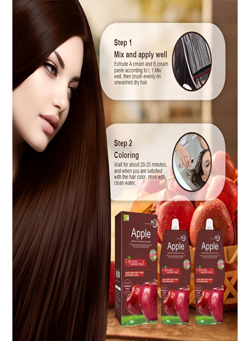 ابل  كريم تلوين الشعر باللون البني الداكن الطبيعي الخالي من الأمونيا 1000 مل - Image 3