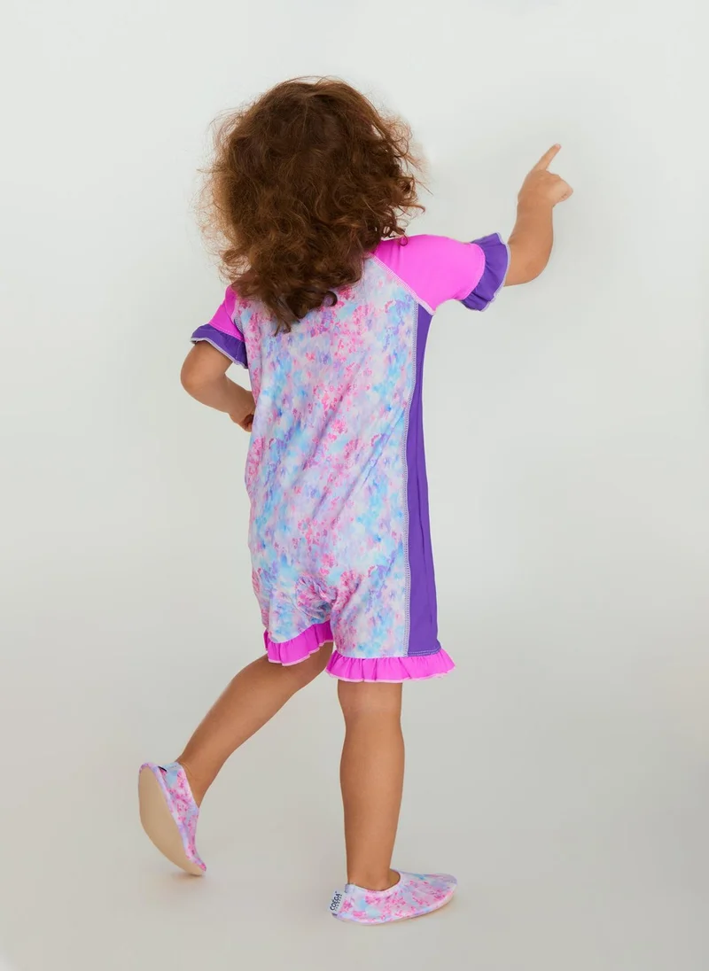 COEGA SUNWEAR COEGA Girls Baby One Piece Suits - Purple Abstract Drops