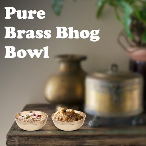 TORPPEZA Indian Pure Brass Bowl/katori for Pooja/Brass Golden katori for Store haldi, kumkum, akshat, Prashad, for puja/Bowl for Decorate puja thali aarti thali (Size - 6CM) Pack of 1 - Image 2