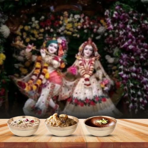 TORPPEZA Indian Pure Brass Bowl/katori for Pooja/Brass Golden katori for Store haldi, kumkum, akshat, Prashad, for puja/Bowl for Decorate puja thali aarti thali (Size - 6CM) Pack of 1 - Image 3