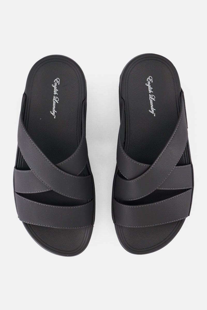 English Laundry صنادل عربية للرجال، رمادي - Image 4