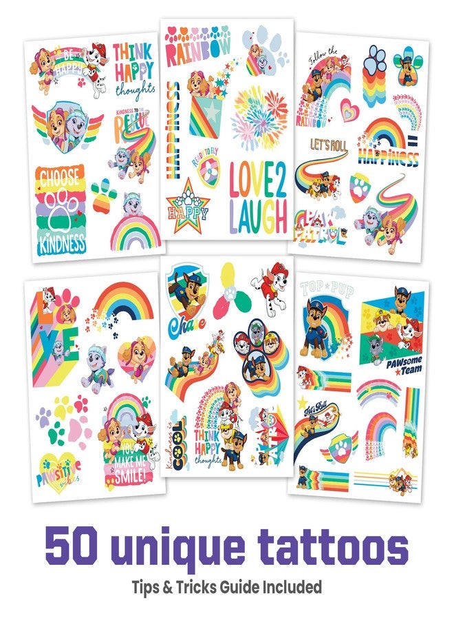 SAVVi 50 Paw Patrol Temporary Tattoos: Sky and Everest, Skin-Safe Ink, Great for Birthday Parties, Gifts for Boys and Girls Ages 4-12+, Made in the USA [6 sheets, 50 count] - Image 2
