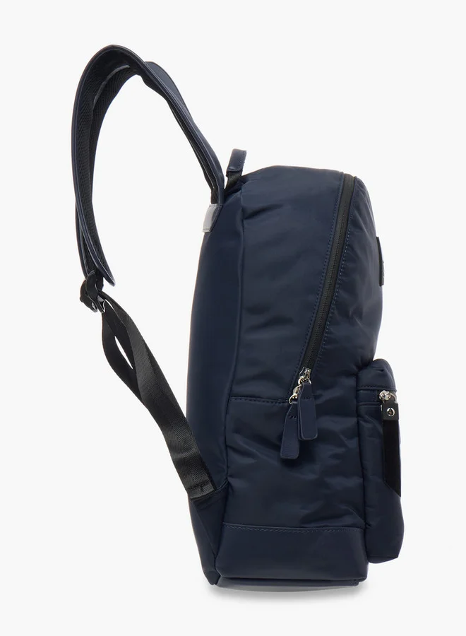 Lee Cooper Solid School Backpack with Adjustable Straps and Zip Closure - 30x13x41 cm