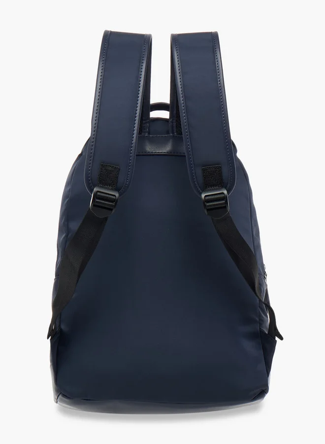 Lee Cooper Solid School Backpack with Adjustable Straps and Zip Closure - 30x13x41 cm
