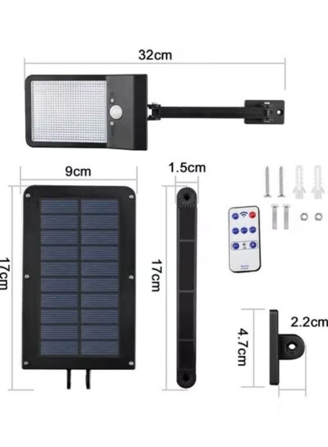 ACLIX 2 Piece Outdoor Solar LED Street Light with Remote Control and Motion Sensor Black - Image 4