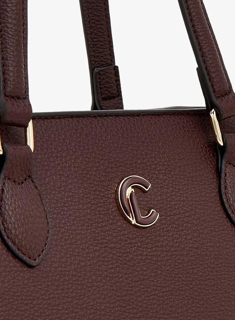 Le Confort  Solid Tote Bag With Detachable Strap And Zip Closure for Women | Best Price UAE