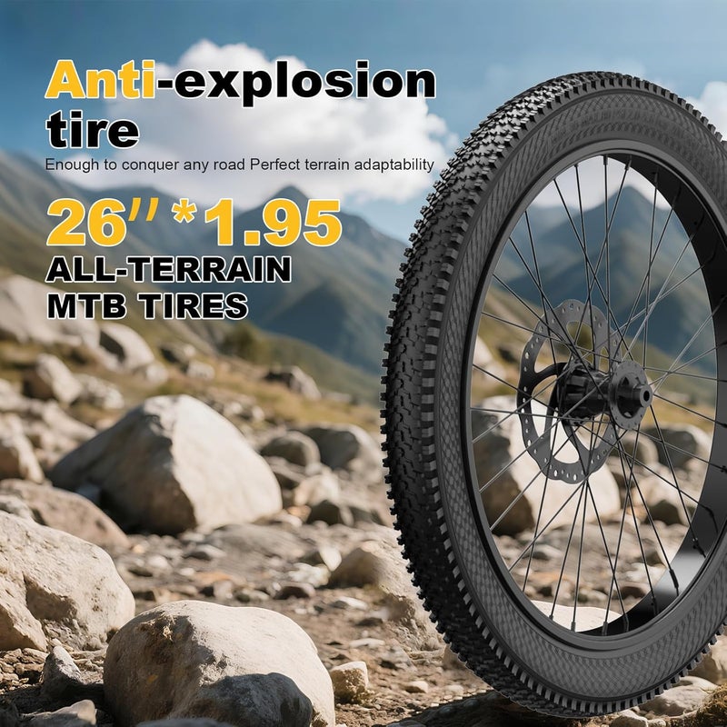 Pagpl 26 Inch Mountain Bike Tires Replacement 2-Pack with Anti-Stab Weave - Image 4
