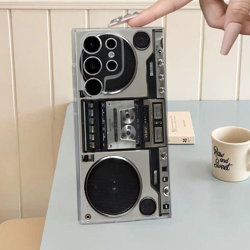 Transparent Vintage Record Player Print Protective Phone Case For Samsung Galaxy A32 5G Stylish Elegant Cover Gift For Women Girls Men Boys - Image 4