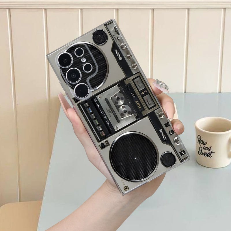 Transparent Vintage Record Player Print Protective Phone Case For Samsung Galaxy A32 5G Stylish Elegant Cover Gift For Women Girls Men Boys - Image 2