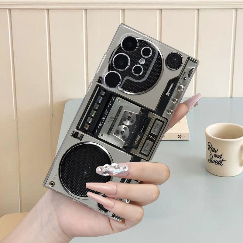 Transparent Vintage Record Player Print Protective Phone Case For Samsung Galaxy A32 5G Stylish Elegant Cover Gift For Women Girls Men Boys - Image 3