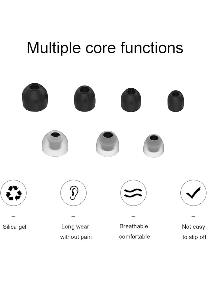 erorex Silicone Ear Plugs Accessories For Sony Wf 1000Xm4 Wf 1000Xm3 Eartips In Ear Earbuds Silicone Soft Ear Cushions Tips Covers Eargels For Wf 1000Xm4 Headphones 7Pairs Black - Image 4