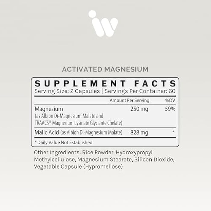 InfiniWell Activated Magnesium Supplement for Women & Men - Support Brain Health & Neurotransmitter Activity - Promote Relaxation for a Healthy Sleep Cycle - Optimized for Absorption (120 Capsules) - Image 5
