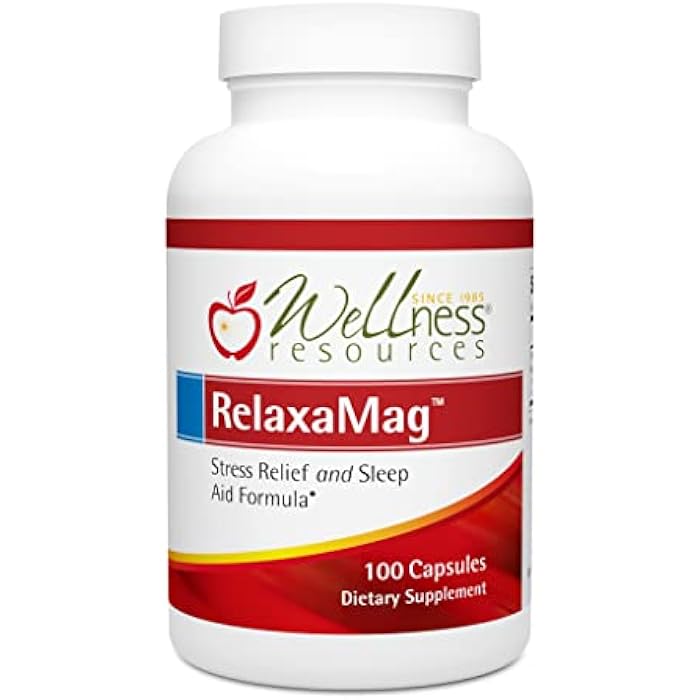 Wellness Resources RelaxaMag - with Magnesium Glycinate for Sleep, Stress, and Relaxation - High Potency 100mg Elemental Magnesium Per Capsule (100 Capsules) - Image 1