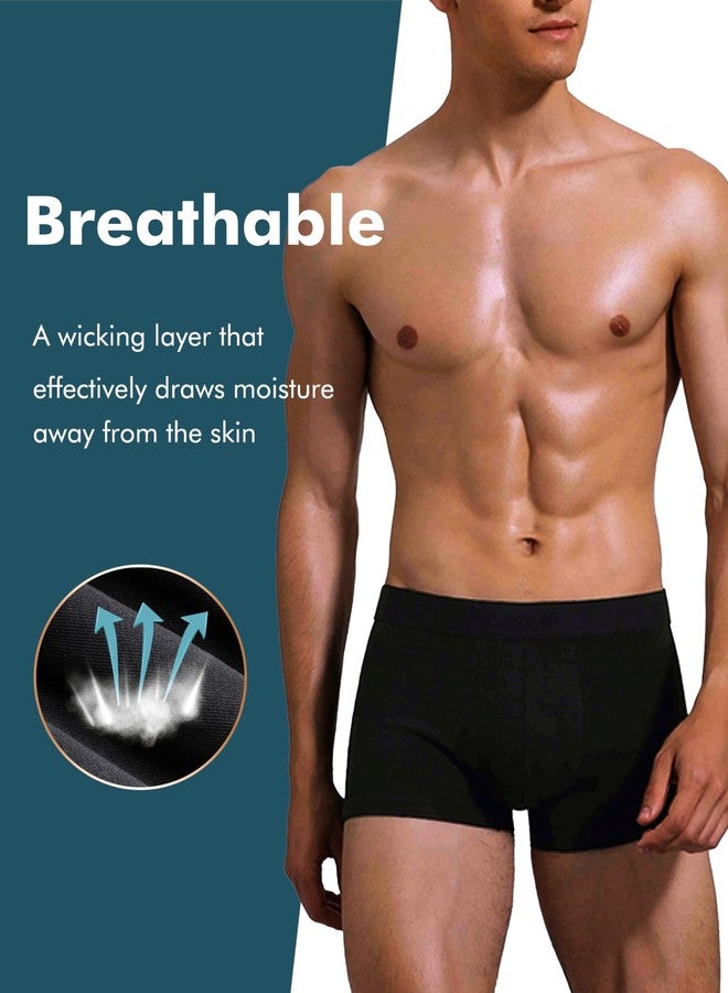 AIRCUTE Washable Absorbency Urinary Incontinence Underwear for Men Bladder Leakage Protection Boxer Briefs 60 ML 3 Pack (Medium, 3 Black - Image 5