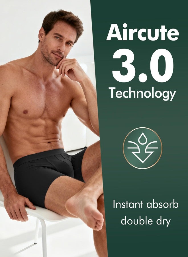 AIRCUTE Washable Absorbency Urinary Incontinence Underwear for Men Bladder Leakage Protection Boxer Briefs 60 ML 3 Pack (Medium, 3 Black - Image 3
