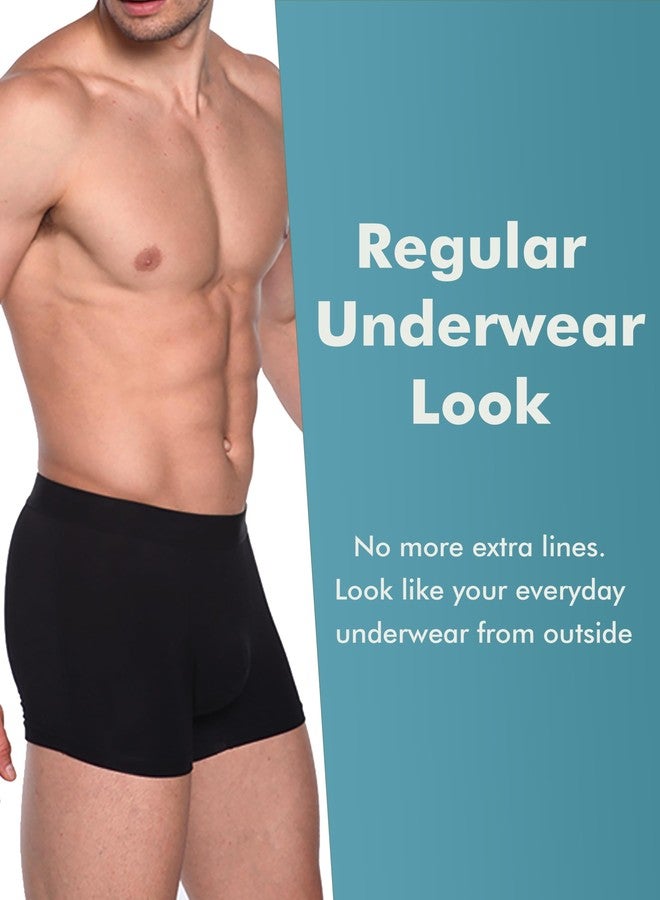 AIRCUTE Washable Absorbency Urinary Incontinence Underwear for Men Bladder Leakage Protection Boxer Briefs 60 ML 3 Pack (Medium, 3 Black - Image 4