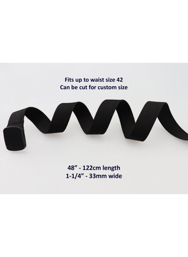 Thomas Bates Hiker Belt Nylon Blend Outdoor Web Adjustable Buckle (Black) - Image 2