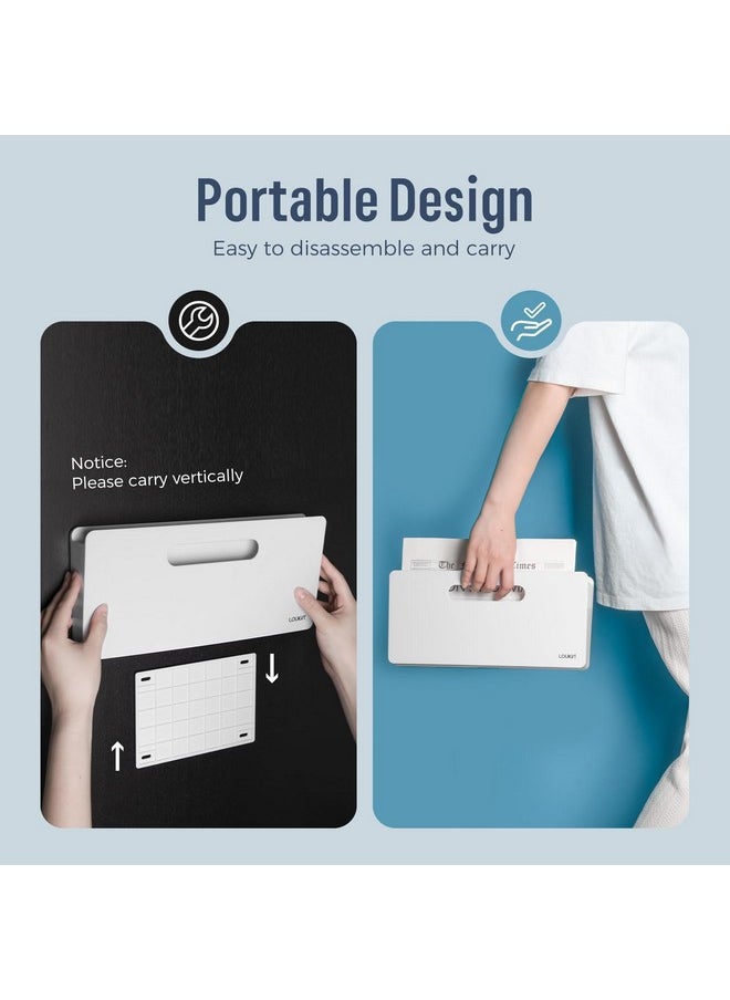Loukin - Magnetic File Holder, Vertical File Folder Organizer, Wall Mount File Organizer For Whiteboard, Refrigerator, File Cabinets, Office Wall Organizer For Mail, Paper, Documents, Letters (White) - Image 1