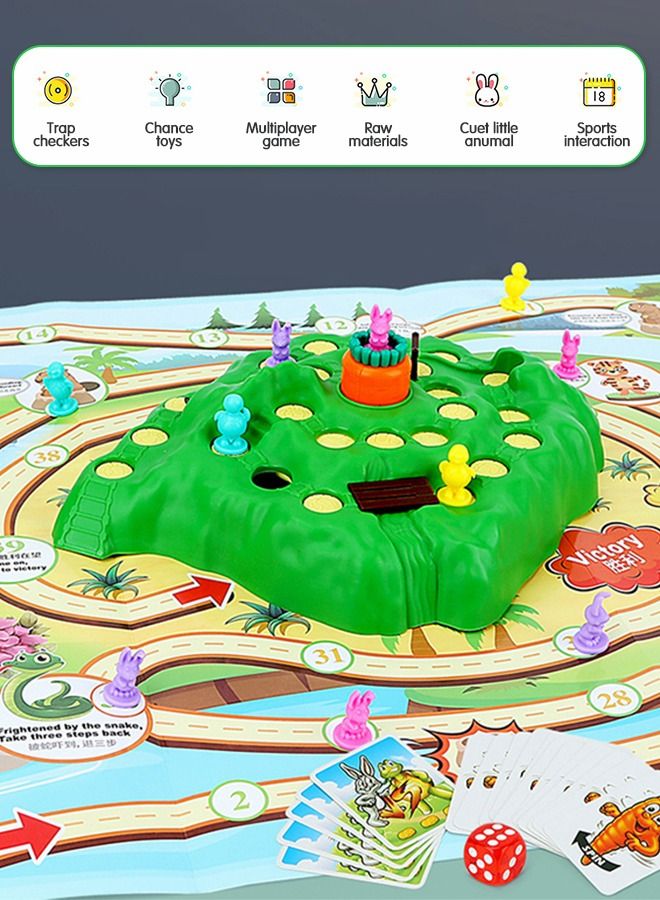 GROIC Rabbit Competitive Trap Game Toys, Rabbit Board Game, Rabbit Game Family Game Set, Children's Educational Toy Competitive Games - Image 2