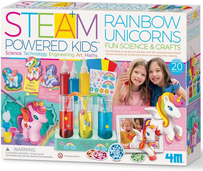 4M | STEAM Powered Kids | Rainbow Unicorns | Giant Unicorn Themed Arts and Crafts and STEM Projects Kit | Kids Ages 5+, Pink - Image 1