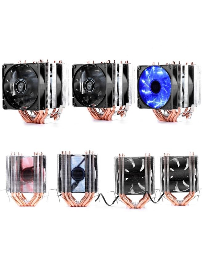 Desktop Computer 6 Copper Tube CPU Radiator Super Quiet Without Light 3-pin Single Fan