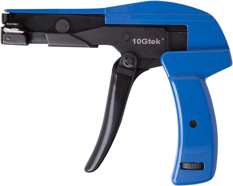 10Gtek Cable Tie Gun - Fastening And Cutting Tool With Handle Special For Nylon Cable Tie Fasten And Cut Cables In Blue - Image 1