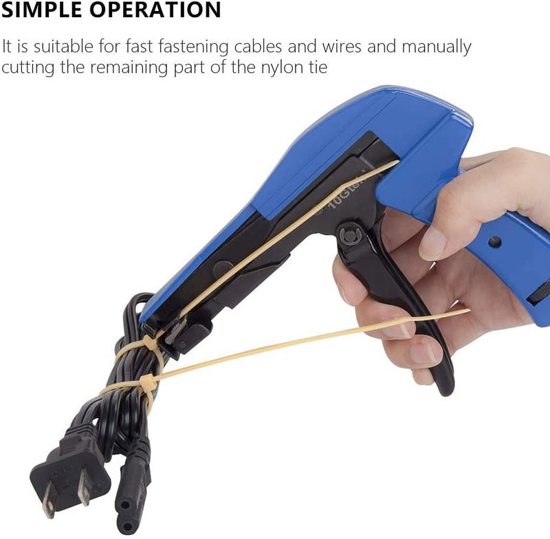 10Gtek Cable Tie Gun - Fastening And Cutting Tool With Handle Special For Nylon Cable Tie Fasten And Cut Cables In Blue - Image 4