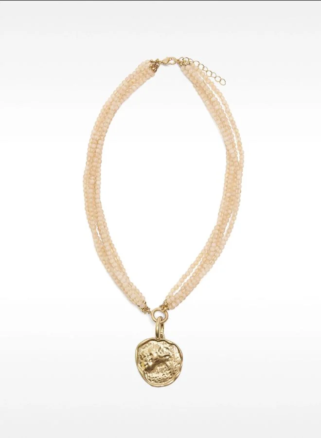 Multi-strand necklace with medal