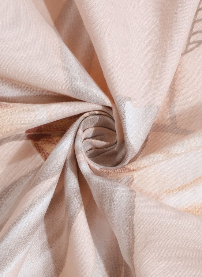 Arrabi Peach Floral Polycotton 300 TC Fitted King Bedsheet with 2 Pillow Covers - Image 5