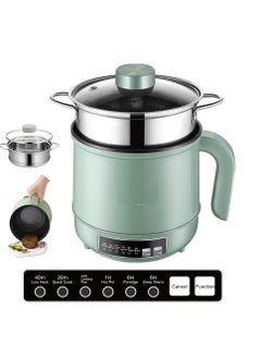 Smart Small Rice Cooker Steamer, Non-Stick Smart Mini Hot Pot with Timer and Automatic Shut Off, 5 Cooking Modes for Soups, Stews, Grains & Oatmeal,  Great for 1-2 Persons, Green