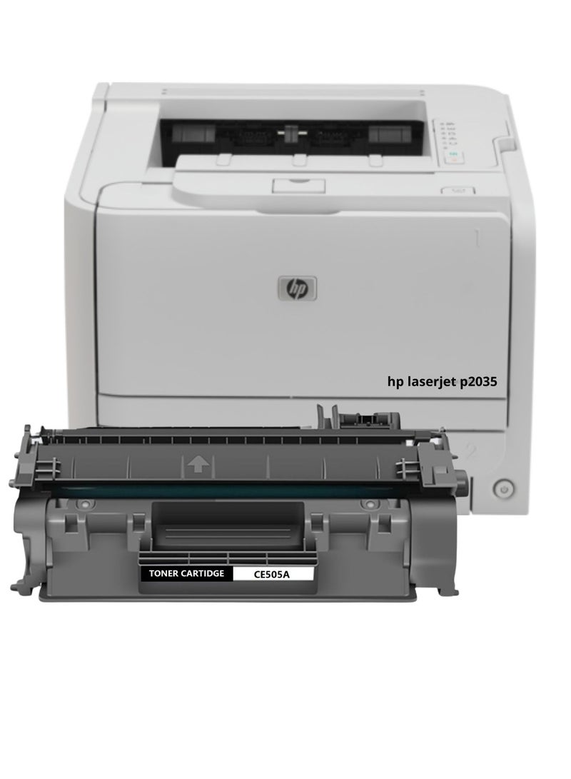 FQ 05A CE505A toner cartridge compatible with HP LaserJet Pro Series P2030, P2035, P2035n, HP LaserJet Pro Series P2050, P2055, P2055d, P2055dn, P2055X printers replacement , black color, - Image 1