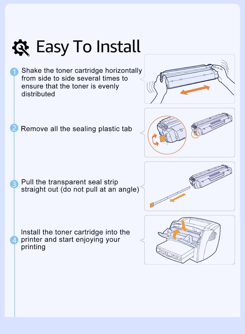 FQ 05A CE505A toner cartridge compatible with HP LaserJet Pro Series P2030, P2035, P2035n, HP LaserJet Pro Series P2050, P2055, P2055d, P2055dn, P2055X printers replacement , black color, - Image 5