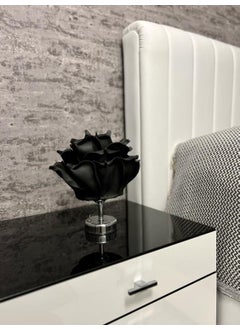 Maison Avf Dekor Artificial Eva Flower Wireless Table Lamp Top Black-Bottom Shiny Silver (9V Battery 75-90 Hours)  - Image 3