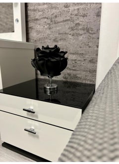 Maison Avf Dekor Artificial Eva Flower Wireless Table Lamp Top Black-Bottom Shiny Silver (9V Battery 75-90 Hours)  - Image 4
