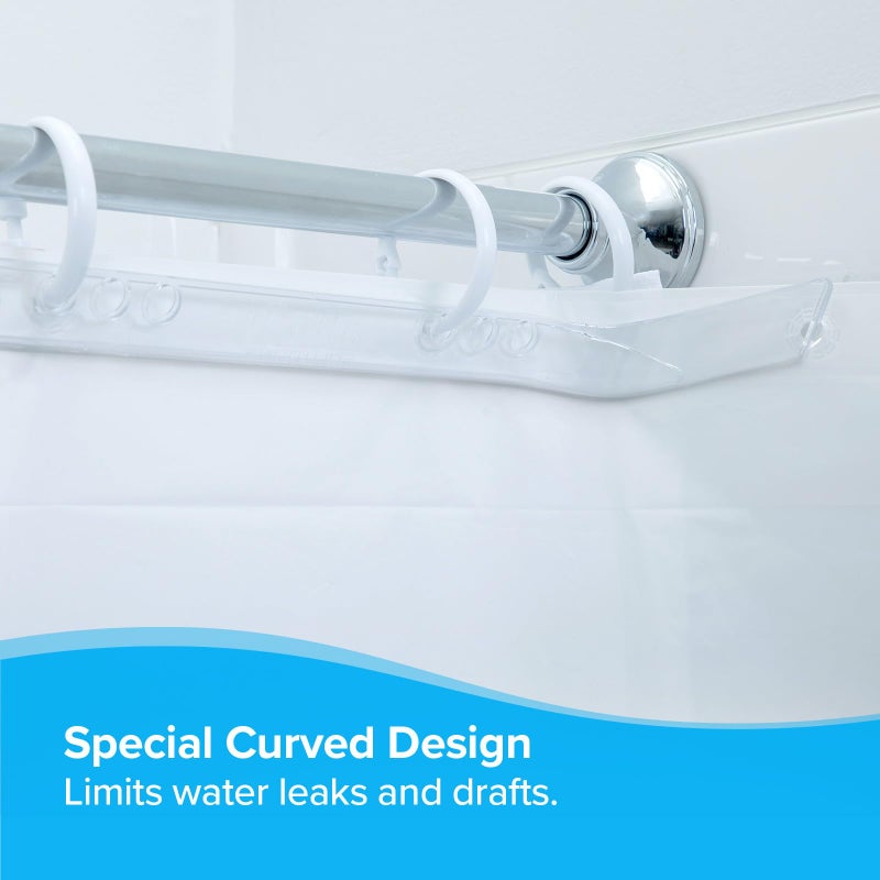 SlipX Solutions SlipX Solutions No Mess Splash Guard for Shower & Bathtub Curtain Liners | Bath Accessories to Keep Water Where It Belongs for A Non-Slip Bathroom Floor | Adhesive Free, Easy to Attach | 2 Per Pack  - Image 3