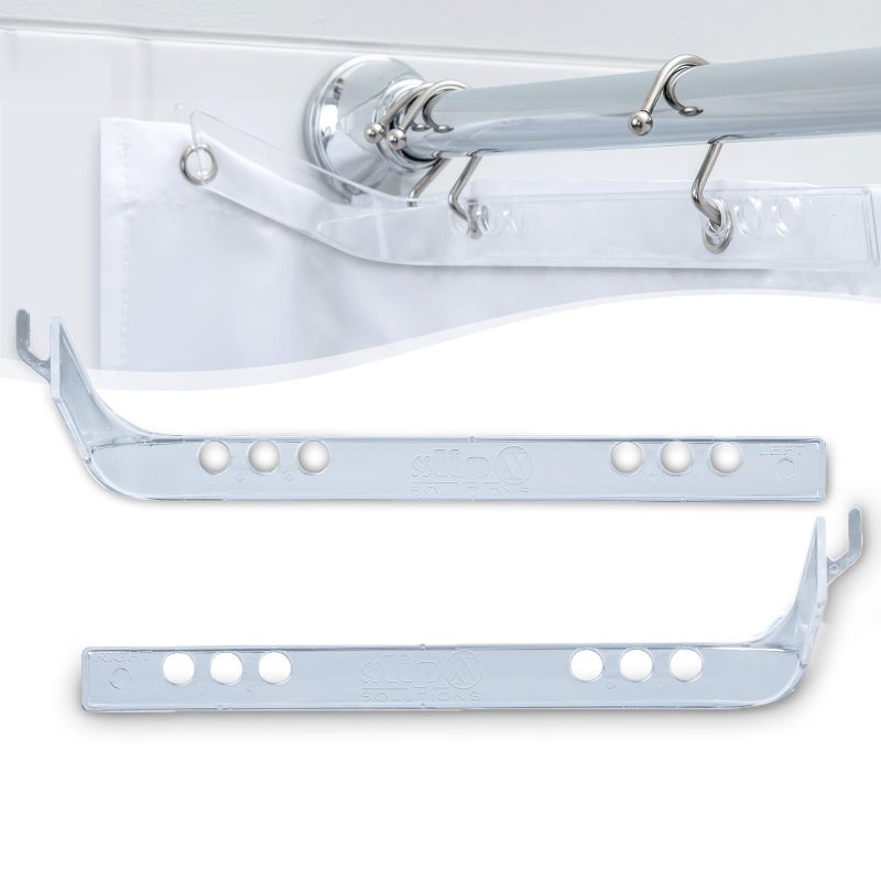 SlipX Solutions SlipX Solutions No Mess Splash Guard for Shower & Bathtub Curtain Liners | Bath Accessories to Keep Water Where It Belongs for A Non-Slip Bathroom Floor | Adhesive Free, Easy to Attach | 2 Per Pack  - Image 1