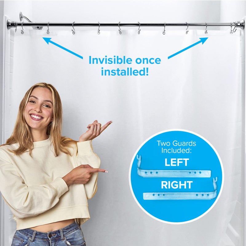 SlipX Solutions SlipX Solutions No Mess Splash Guard for Shower & Bathtub Curtain Liners | Bath Accessories to Keep Water Where It Belongs for A Non-Slip Bathroom Floor | Adhesive Free, Easy to Attach | 2 Per Pack  - Image 4
