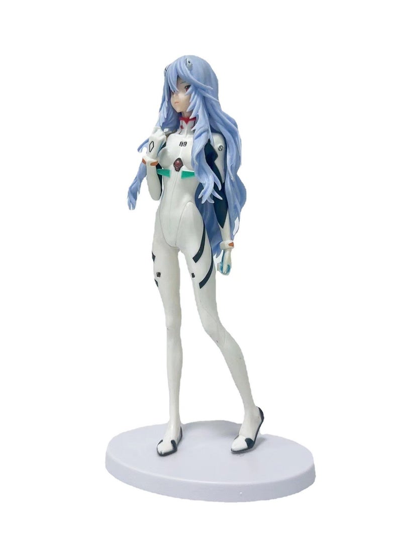 عام تمثال زخرفي لشخصية الأنمي إيفا ايفانجيل ايه وحدة ري أيانامي، نموذج من البولي فينيل كلورايد (PVC) لشخصية طبعة شعر طويلة، هدية جمعية مجسمة بحجم 22 سم. - Image 2